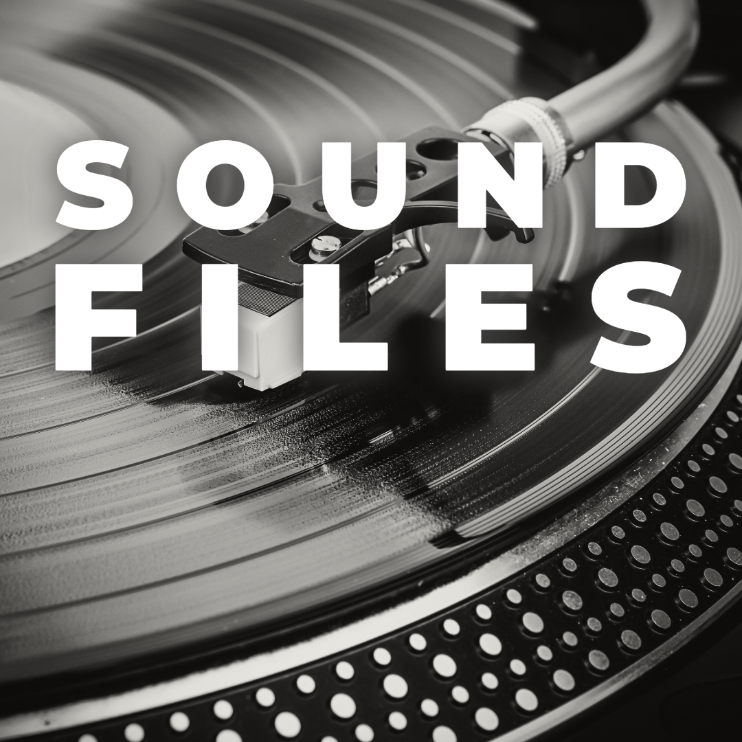 NRPF Sound Files podcast cover image with the text Sound Files superimposed over the image of a record player